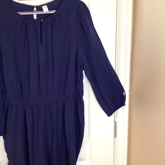 NWT Old Navy Women's Long Blue Jumpsuit Size L Long Sleeves Pockets Comfy Flowy - Picture 1 of 10